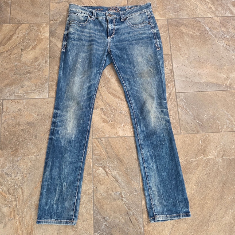 Buckle Black Fit No 146 Straight Leg Jeans Womens 29x32 Medium Wash Distressed